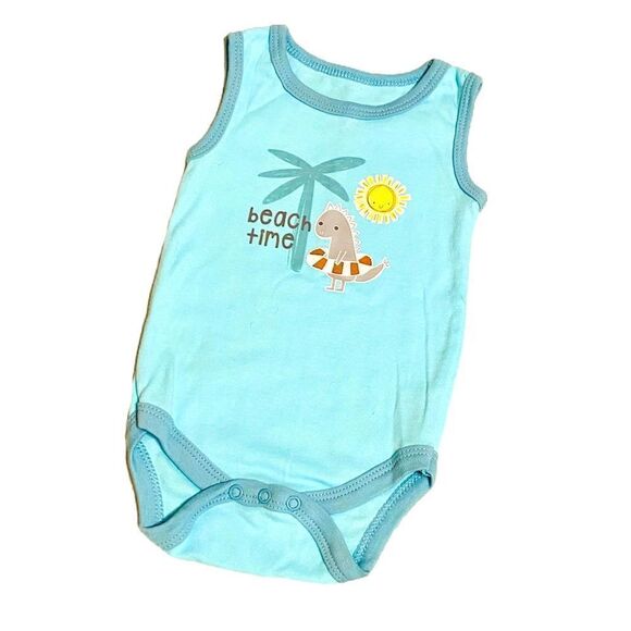 Chick Pea | Beach Time Dino Tank Onesie - Picture 1 of 11